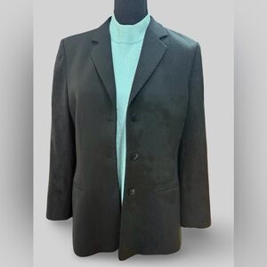 Armani Collezioni Black Virgin Wool Blazer Jacket Size 10 Made in Italy